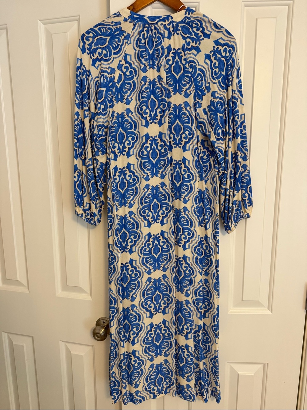 Zara Medallion Print Button Down Tunic Kaftan Midi Dress Size Small - Picture 8 of 9